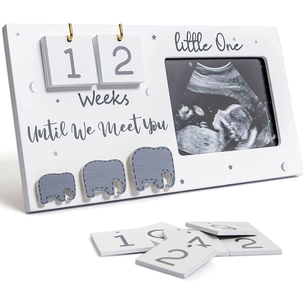 Sonogram Picture Frame, Ultrasound Photo Frame with Baby Countdown Weeks, Expect